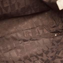 Furla Cream Croc Embossed Leather Tote