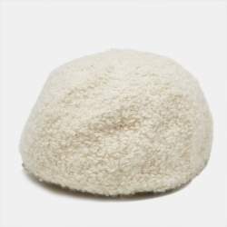 Gabriela Hearst Ivory Boucle Baseball Cap M