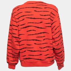 Gaia Gaia Red All-Over Print Cotton Crew Neck Sweatshirt S