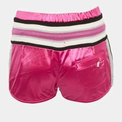 Galliano Fuchsia Pink Jersey Contrast Trimmed Shorts M