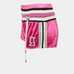 Galliano Fuchsia Pink Jersey Contrast Trimmed Shorts M