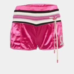 Galliano Fuchsia Pink Jersey Contrast Trimmed Shorts M