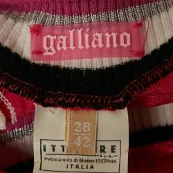 Galliano Fuchsia Pink Jersey Contrast Trimmed Shorts M