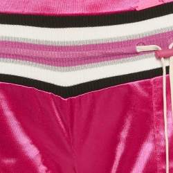Galliano Fuchsia Pink Jersey Contrast Trimmed Shorts M