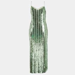 Galvan London Green Stargaze Sequin Maxi Dress L
