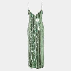 Galvan London Green Stargaze Sequin Maxi Dress L