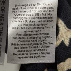 Pre Owned Ganni Black Printed Stretch Satin Ruched Midi Dress S