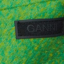 Ganni Flash Green Wool Midi Skirt L