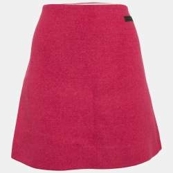 Ganni Pink Wool Blend Mini Skirt L