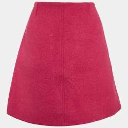 Ganni Pink Wool Blend Mini Skirt L