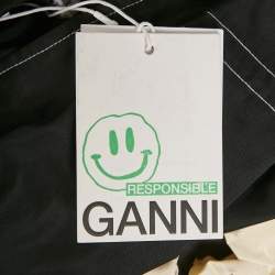 Ganni Black Taffeta Ruffle Detail Mini Skirt S