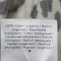 Pre Owned Ganni Brown Leopard Print Cotton Gathered Top M