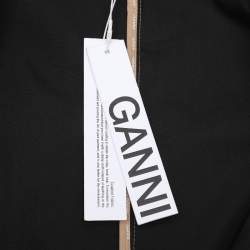 Pre Owned Ganni Light Brown Cotton Blend Sleeveless Belted Dress S