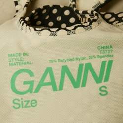 Pre Owned Ganni Black/White Polka Dots Jersey Cutout Bralette S
