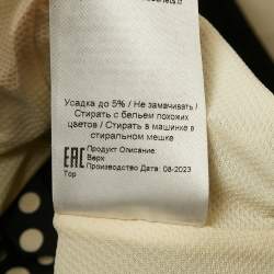 Pre Owned Ganni Black/White Polka Dots Jersey Cutout Bralette S