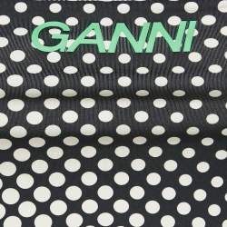 Pre Owned Ganni Black/White Polka Dots Jersey Cutout Bralette S