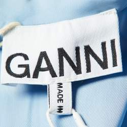 Ganni Blue Sequined High Neck Mini Dress S