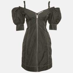 Pre Owned Ganni Black Crepe Cold Shoulder Mini Dress XS