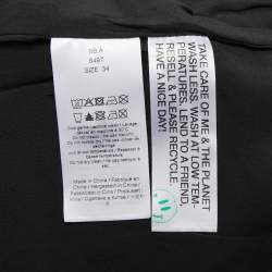 Pre Owned Ganni Black Crepe Cold Shoulder Mini Dress XS