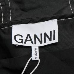 Pre Owned Ganni Black Crepe Cold Shoulder Mini Dress XS