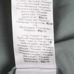 Pre Owned Ganni Green Rose Jacquard Ruched Button Front Mini Dress M