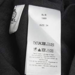 Pre Owned Ganni Black Linen Metal Studded Mini Dress S