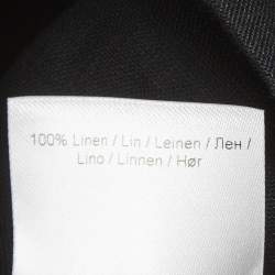 Pre Owned Ganni Black Linen Metal Studded Mini Dress S