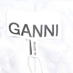 Pre Owned Ganni  Black Synthetic Quilted Pocket Sleeveless Zip Front Mini Dress M