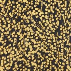 Ganni Black/Yellow Floral Printed Crepe Asymmetrical Skirt L