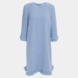 Pre Owned Ganni Polyester Mini Dress EU 38