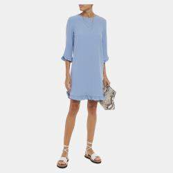 Pre Owned Ganni Polyester Mini Dress EU 38