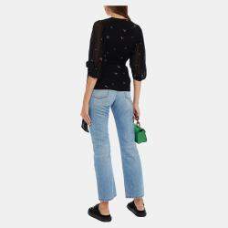 Pre Owned Ganni Viscose 3 Quarter Sleeves Top EU 42