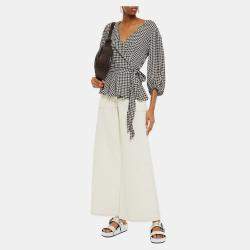 Pre Owned Ganni Viscose 3 Quarter Sleeves Top EU 42