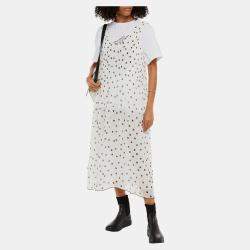 Pre Owned Ganni Poliestere riciclato Midi Dress EU 38