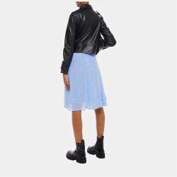 Ganni Blue Printed Chiffon Knee Length Skirt M (EU 38)
