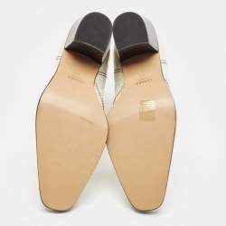 Pre Owned Ganni White Croc Embossed Patent Leather Callie Ankle Boots Size 40