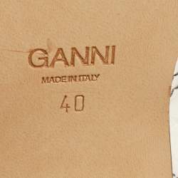 Pre Owned Ganni White Croc Embossed Patent Leather Callie Ankle Boots Size 40