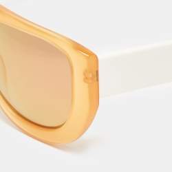 Ganni Orange/White Ines 2 Square Sunglasses