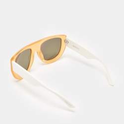 Ganni Orange/White Ines 2 Square Sunglasses