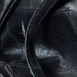 Ganni Black Patchwork Leather Wrap Around Mini Skirt XL 