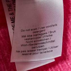 Pre Owned Ganni Pink Alpaca Wool Knit Crystal Button Detail Cardigan S