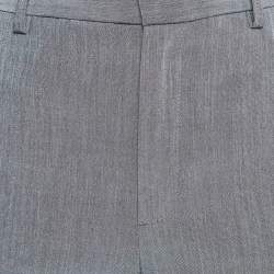 Pre Owned Ganni Grey Stretch Crepe Formal Trousers S 