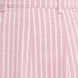 Ganni Pink Stripe Denim Midi Skirt M