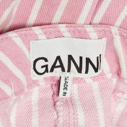 Ganni Pink Stripe Denim Midi Skirt M