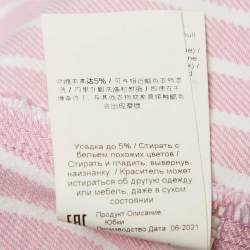 Ganni Pink Stripe Denim Midi Skirt M
