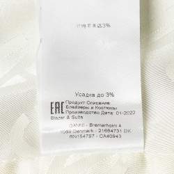 Pre Owned Ganni Grey Striped Crepe Button Front Pants Suit L