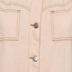 Ganni Pink Washed Kress Soft Denim Mini Shirt Dress M