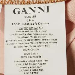 Ganni Pink Washed Kress Soft Denim Mini Shirt Dress M
