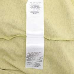 Pre Owned Ganni Leek Yellow Logo Print T-Shirt L