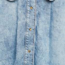 Pre Owned Ganni Blue Denim Ruffled Platter Collar Shirt XL